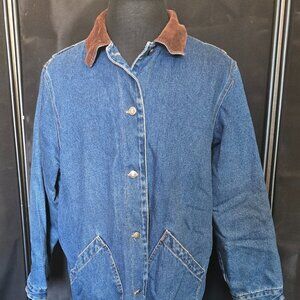 Vintage RiverEdge Flannel Lined Denim Women's Jacket Barn Chore Coat Sz 1X